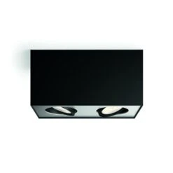 Philips Opbouwspot MyLiving Box LED Zwart 2 X 4.5W