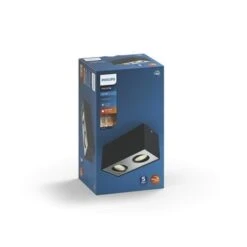 Philips Opbouwspot MyLiving Box LED Zwart 2 X 4.5W 10 Philips Opbouwspot MyLiving Box LED Zwart 2 X 4.5W -InterieurKunst Verkoopwinkel 123 25076