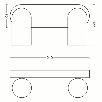 Philips Opbouwspot MyLiving Pongee LED Zwart 2 X 5.5W 4 Philips Opbouwspot MyLiving Pongee LED Zwart 2 X 5.5W - Afbeelding 4