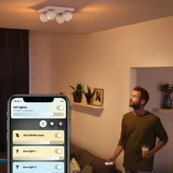 Philips Hue Buckram Opbouwspot 4x5W Wit Incl. Switch En Bluetooth -InterieurKunst Verkoopwinkel 123 25296
