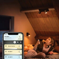 Philips Hue Runner Opbouwspot 2x5W Zwart Incl. Switch En Bluetooth -InterieurKunst Verkoopwinkel 123 25340