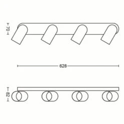 Philips Opbouwspot MyLiving Pongee LED Wit 4 X 5.5W -InterieurKunst Verkoopwinkel 123 25357