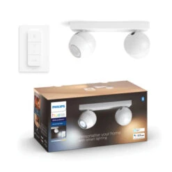 Philips Hue Buckram Opbouwspot 2x5W Wit Incl. Switch En Bluetooth