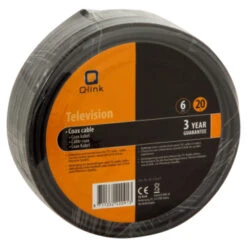 Q-Link Coax Kabel Satelliet 20 Meter Zwart -InterieurKunst Verkoopwinkel 123 2542
