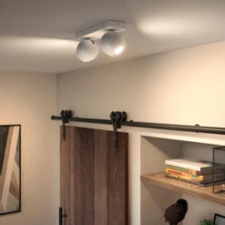 Philips Hue Buckram Opbouwspot 2x5W Wit Incl. Switch En Bluetooth -InterieurKunst Verkoopwinkel 123 25420
