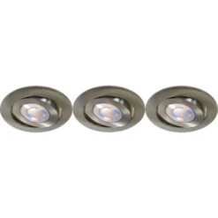 GAMMA LED Integrated Inbouwspots Set Van 3x 5W Richtbaar Staal Ø 85mm