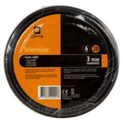 Q-Link Coax Kabel Satelliet 20 Meter Zwart -InterieurKunst Verkoopwinkel 123 2549