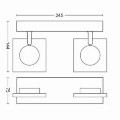 Philips Golygon Duobalk Met Geïntegreerde LED 2x 4,5 W Inox -InterieurKunst Verkoopwinkel 123 25548