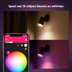 Philips Hue Opbouwspot Fugato Zwart -InterieurKunst Verkoopwinkel 123 25596