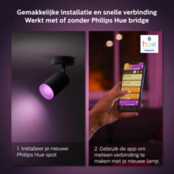 Philips Hue Opbouwspot Fugato Zwart -InterieurKunst Verkoopwinkel 123 25599
