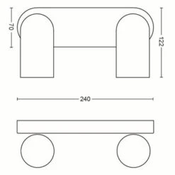 Philips Opbouwspot MyLiving Pongee LED Wit 2 X 5.5W -InterieurKunst Verkoopwinkel 123 25604