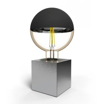 Calex E27 Tafellamp-voet Met Schakelaar Max.1x40W 1,8M Snoer, Satijn Nikkel 2 Calex E27 Tafellamp-voet Met Schakelaar Max.1x40W 1,8M Snoer, Satijn Nikkel - Afbeelding 2