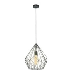 EGLO Hanglamp Carlton E27 Zwart