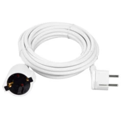 Handson Verlengsnoer RA Wit Platte Stekker 5 Meter -InterieurKunst Verkoopwinkel 123 2606