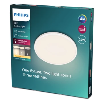 Philips Hue Plafonnière Ozziet Wit 1x22W 2 Philips Hue Plafonnière Ozziet Wit 1x22W - Afbeelding 2