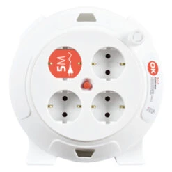 OK Kabelbox 4-voudig RA Wit 5 Meter