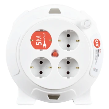 OK Kabelbox 4-voudig RA Wit 5 Meter 1 OK Kabelbox 4-voudig RA Wit 5 Meter