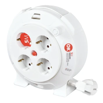 OK Kabelbox 4-voudig RA Wit 5 Meter 3 OK Kabelbox 4-voudig RA Wit 5 Meter - Afbeelding 3