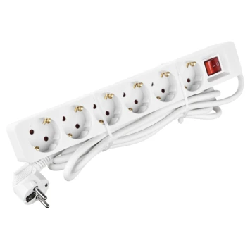 Handson Stekkerdoos 6-voudig RA Wit 3 Meter 1 Handson Stekkerdoos 6-voudig RA Wit 3 Meter