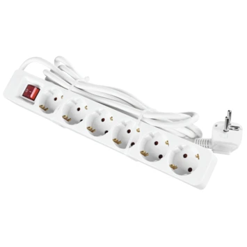 Handson Stekkerdoos 6-voudig RA Wit 3 Meter 4 Handson Stekkerdoos 6-voudig RA Wit 3 Meter - Afbeelding 4