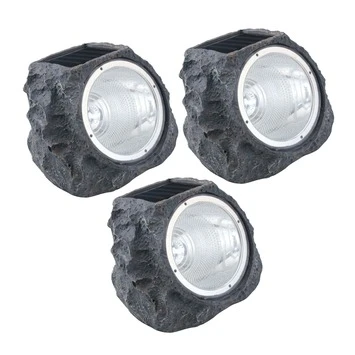 EGLO Solar Steen LED Grijs 3stuks 1 EGLO Solar Steen LED Grijs 3stuks
