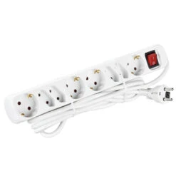 Handson Stekkerdoos 8-voudig RA Wit 2,5 Meter -InterieurKunst Verkoopwinkel 123 2751