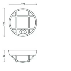 Philips Buitenlamp Eagle Met Bewegingssensor Met Raster Zwart LED 3.5W -InterieurKunst Verkoopwinkel 123 27531