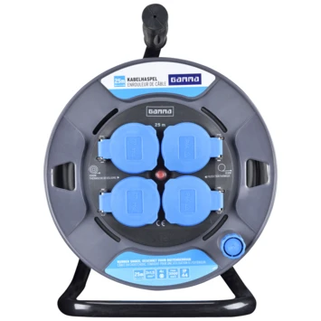 GAMMA Kabelhaspel RN IP44 4-voudig RA 25 Meter Rubber Snoer 1 GAMMA Kabelhaspel RN IP44 4-voudig RA 25 Meter Rubber Snoer