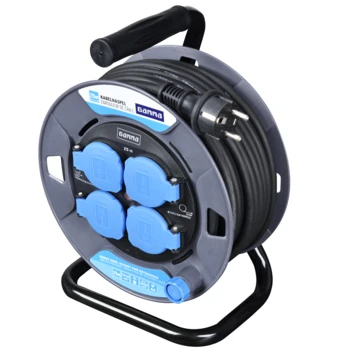 GAMMA Kabelhaspel RN IP44 4-voudig RA 25 Meter Rubber Snoer 3 GAMMA Kabelhaspel RN IP44 4-voudig RA 25 Meter Rubber Snoer - Afbeelding 3