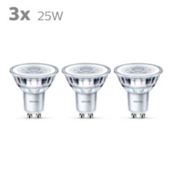 Philips LED Spot GU10 25W 3 Stuks Wit Niet Dimbaar