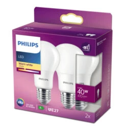 Philips LED Peer E27 40W 2 Stuks Mat Niet Dimbaar