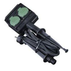 Handson Stekkerdoos Op Spies 2-voudig RA Zwart 3 Meter -InterieurKunst Verkoopwinkel 123 2827