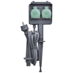 Handson Stekkerdoos Op Spies 2-voudig RA Zwart 3 Meter -InterieurKunst Verkoopwinkel 123 2828