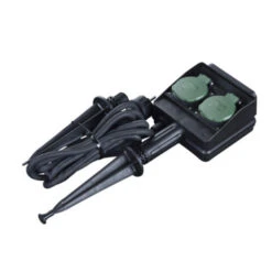 Handson Stekkerdoos Op Spies 2-voudig RA Zwart 3 Meter -InterieurKunst Verkoopwinkel 123 2829