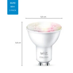 WiZ Connected LED Spot GU10 50W 2 Stuks Kleur Licht Dimbaar -InterieurKunst Verkoopwinkel 123 28354