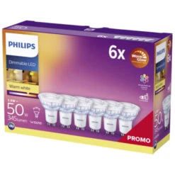 Philips LED Spot GU10 50W 6 Stuks Warmglow Dimbaar -InterieurKunst Verkoopwinkel 123 28490