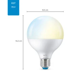 WiZ Connected LED Globe E27 75W Mat Koel Tot Warmwit Licht Dimbaar 10 WiZ Connected LED Globe E27 75W Mat Koel Tot Warmwit Licht Dimbaar -InterieurKunst Verkoopwinkel 123 28568