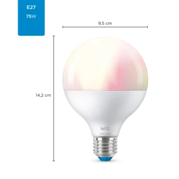 WiZ Connected LED Globe E27 75W Mat Kleur Licht Dimbaar 3 WiZ Connected LED Globe E27 75W Mat Kleur Licht Dimbaar - Afbeelding 3