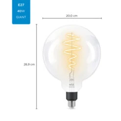 WiZ Connected LED Giant Globe E27 40W Filament Helder Koel Tot Warmwit Licht Dimbaar 11 WiZ Connected LED Giant Globe E27 40W Filament Helder Koel Tot Warmwit Licht Dimbaar -InterieurKunst Verkoopwinkel 123 28715