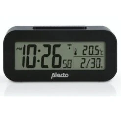 Alecto Wekker Met Thermometer Zwart
