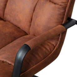 WOOOD Draaifauteuil Jouke Met Armleuning Kunstleer Cognac -InterieurKunst Verkoopwinkel 123 2958