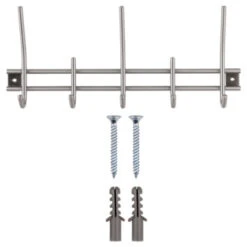 Kapstok Ian 5 Haaks Rvs 380mm -InterieurKunst Verkoopwinkel 123 3168