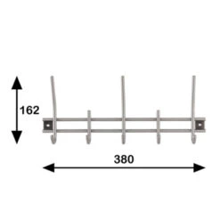 Kapstok Ian 5 Haaks Rvs 380mm -InterieurKunst Verkoopwinkel 123 3170
