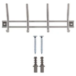 Kapstok Yvo 4 Haaks Rvs 355mm -InterieurKunst Verkoopwinkel 123 3239