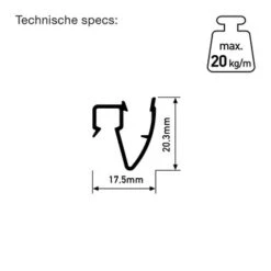 Artiteq Up Rail Schilderij Ophangsysteem Compleet 2 Meter Wit (RAL 9016) Overschilderbaar -InterieurKunst Verkoopwinkel 123 3350