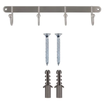 Kapstok Mathijs 4 Haaks Rvs 310mm 5 Kapstok Mathijs 4 Haaks Rvs 310mm - Afbeelding 5