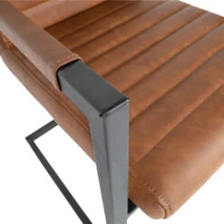 WOOOD Eetkamerstoel Bas Pu-leder Cognac -InterieurKunst Verkoopwinkel 123 3381