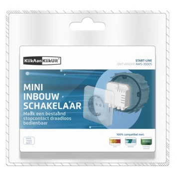 KlikAanKlikUit AWS-3500S Mini Inbouw Schakelaar Stopcontact 2 KlikAanKlikUit AWS-3500S Mini Inbouw Schakelaar Stopcontact - Afbeelding 2