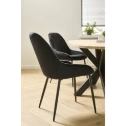 GAMMA Eetkamerstoel Julien Fluweel Zwart -InterieurKunst Verkoopwinkel 123 3494