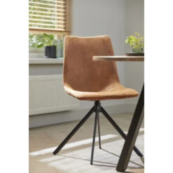 WOOOD Eetkamerstoel Dez Draaipoot Cognac -InterieurKunst Verkoopwinkel 123 3668